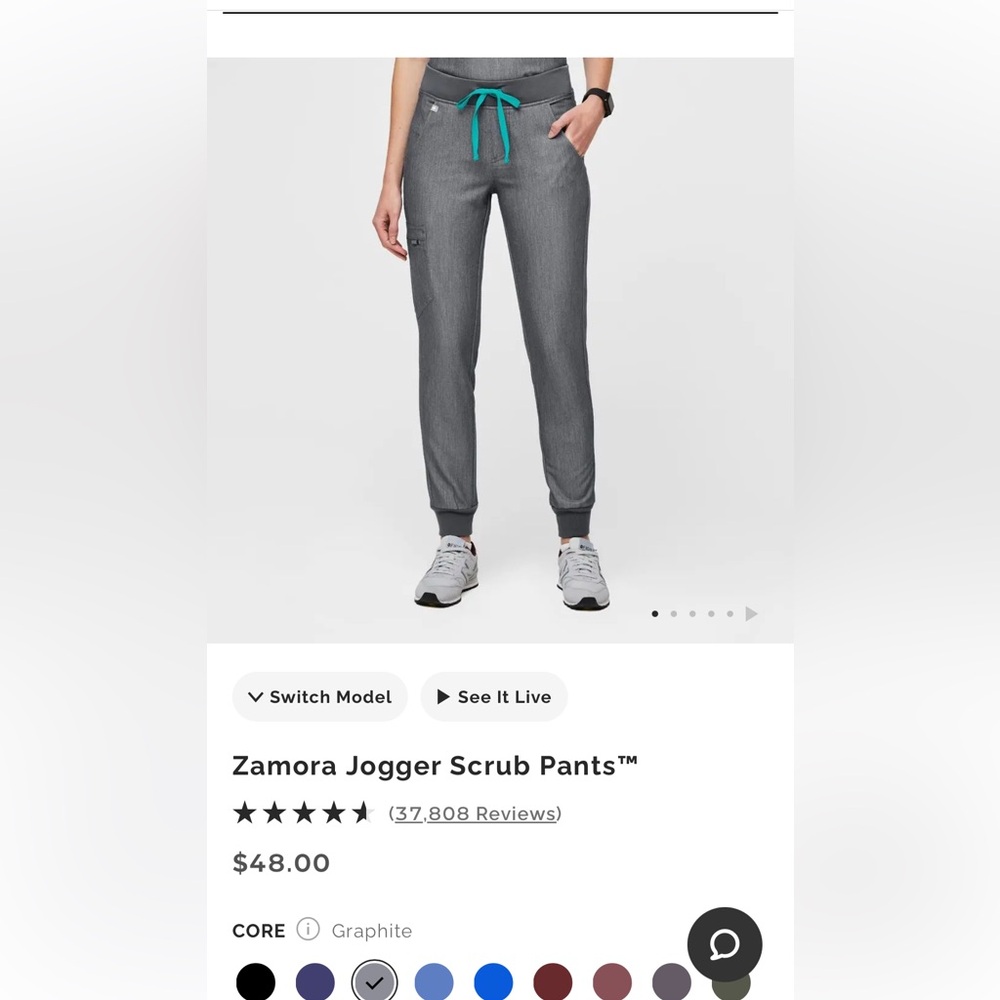 Figs Zamora Jogger Scrub Pants - size XXS - Graphite color